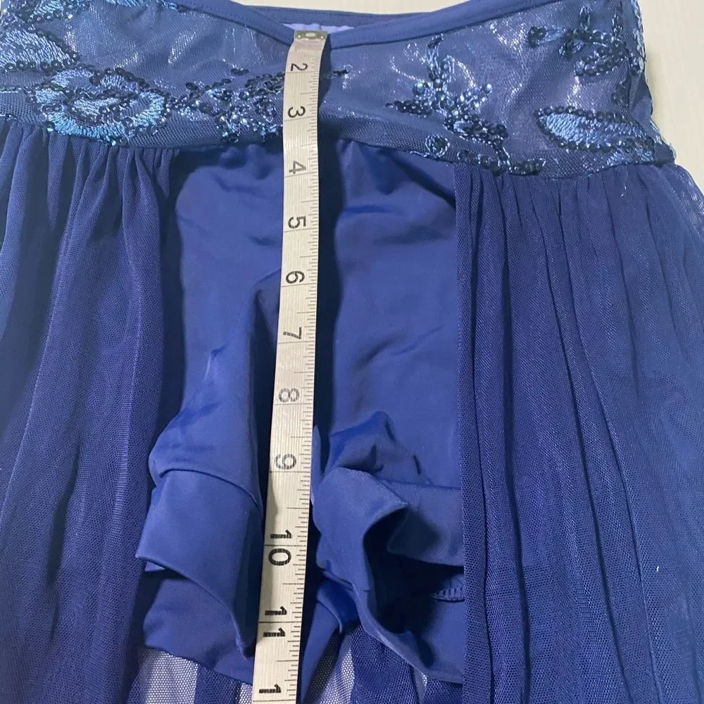 WEISSMAN solo Dance Costume 2 piece navy blue lyrical Guiltfree 10337 SA adult